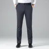 Abiti da uomo Pantaloni da uomo business casual Pantaloni neri grigi blu scuro Pantaloni adatti Abbigliamento da ufficio Tessuto misto nylon spandex Elegante 4 stagioni