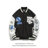 Giacche da uomo Giacca bomber blu da uomo Manica in pelle vintage Varsity Cappotti da baseball Donna Oversize Letterman Allentato Autunno Unif244M