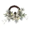 Decorative Flowers Christmas Wreath With Lights Decoration Ornament Door For Farmhouse Outside Wedding Indoor Home Decor