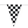 Other Event Party Supplies 30M Black White Checkered Racing Bunting Garland Banner Pennant Flag Birthday Party Baby Shower Decoration Kids Topper Bunting 231102