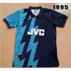 Qqq8 1995 Away Azul Retro Adams Wright Camisa de Futebol Bergkamp Merson Hartson Campbell Camisa de Futebol Uniformes Clássicos