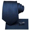 Bow Ties Business Tie för män Silk Blue Tie Poots Slips Set Plaid Cufflinks For Wedding Business Tie 150 cm Hi-Tie SN-3529 Drop 231102