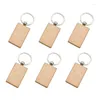 Sleutelchains 24 pc's blanco houten sleutelhanger rechthoekige tags houten ring voor doe -het -zelf ambacht