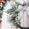 Couronnes de fleurs décoratives, décorations de noël et de Thanksgiving avec aiguilles de pin simulées et couronnes de pin-23870R24 231102