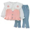 Kleding sets meisjes pakken westerse stijl modieuze kleine kinderkleding baby driedelige lente