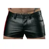 Heren shorts Men Shorts Solid Color Casual Mens Short Pu Lederen broek Spring Summer Men Fashion Punk Style Black Shorts For Men 230331