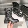 Boots miui talons Martin Chaussure grossière Famille pour femmes 2024 New British Style Élévé Sole Sole Bottes courtes Western Cowboy Boots Boots Knight