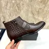 Hommes Designer Martin Bottes Hommes Bureau d'affaires Travail Monogrammes formels Chaussures habillées Homme Marque Designer Party Bottines de mariage Taille 38-45