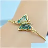 Catena a maglie Versione coreana di ossido cubico Cristallo Farfalla Bracciale regolabile in oro Gioielli femminili Regalo maschile Exq Dhgarden Dhhth