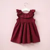 Abiti da ragazza Cute Baby Girls Summer Sundress Bowknot Short Mini Vest Dress Toddler Kids Cotton Casual Sleeveless Outfit Rosso Rosa