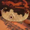 Headbands Gold Color Metal Gold Plated Crown Suitable for Wedding Bridal Tiara Party Gift Princess Crown Ball Banquet Hair Jewelry 231102