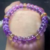 Strand Natural Purple Yellow Ametrine Faceted Beads Bracelet Women Men Charms Crystal Healing Fashion Jewelry 1pcs