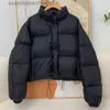 Women's Down Parkas Janveny 2023 Ny kort pufferrock Casual mode 90% vit anka ner jacka kvinnor står krage fe fjäder parkas streetwear l231102