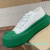 Sneaker Men Women high top low lace up sneakers Optic Black White Green Platform Canvas Shoe Upper Thick Rubber Outsol Couple