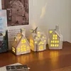 1PC Decorations House Village House Modern Ceramic House Night Lamp for Bedroom Tabletop Christmas Decoration Gift 231101