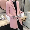 Women's Wool Blends Men's Woolen Coat Fashion Midlength Boutique Pure Color Business Casual Highend Slim Size S5XL 231101