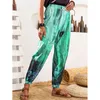 Spodnie damskie wydrukuj wysoki talia kobiety elastyczne harem jogger swobodny luźne letnie luźne spodnie dna moda boho sznurka