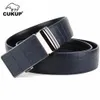 Belts CUKUP Men's Leather Cover Automatic Buckle Metal Quality Stripes Blue Cow Skin Accessories Belt for Men NCK133 231101
