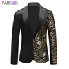 Ternos masculinos blazers sexy leopardo lantejoulas retalhos blazer jaqueta homens um botão entalhado lapela vestido blazers festa de casamento traje de baile homme 231102