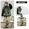 Clothing Sets Kid Hip Hop Casual Jacket Tops Military Tactical Cargo Pants For Girls