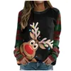 Women's Hoodies Independent Station Ladies Cute Elk 3D Print Christmas Peripheral Personality Long Sleeve Street Crewneck Sweatshirt