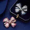 Creative Crystal Bowknot Brosches Fashion Jewelry Weddings Party Office Clothing Bag Accesories Lapel Pins Smyckesgåvor