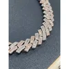 Hip Hop 925 Srebrny srebrny VVS MOISSANITE Cuban Link łańcuch miną