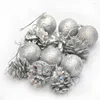 Décorations de Noël Boule 4cm Décoration d'arbre en or et argent (12 installés) 40g Ornement suspendu de mariage à la maison