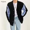 Męskie swetry kardigany dla mężczyzn Koreański styl dojazdowy w paski w paski codzienne eleganckie eleganckie przystojne proste klasyczne temperament Zaawansowany unisex J231102
