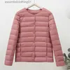 Women's Down Parkas Women UltraLight Autumn Winter Puffer Kurtki 2023 NOWOŚĆ bez kołnierza Rrsible Duck Down Coat Fe Portable Feather Overcoat L231102