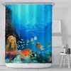 Shower Curtains Straight Marine Animal Digital Printing Curtain Waterproof Polyester Bathroom