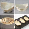 Set di stoviglie 50 pezzi Mini contenitori in plastica Sushi Boat Snack Bowl Vassoio in legno Stoviglie in legno
