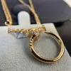 Ecklace Clou Series Pendiente colgante de oro delgada 18K para mujeres diseñador Diamond T0P Materiales avanzados Collar de diseñador Aniversario Regalo 003