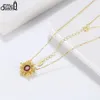 Bröllopsmycken set Effie Queen Gorgeous Natural Red Garnet Sunflower Ringnecklace Set 14k Guld över äkta 925 Sterling Silver SSGM12 231101