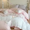 Bedding Sets Pastoral Style Cotton 4 Pcs Set Flower Embroidery Pure Quilt Cover Bed Sheet High Sense Tribute Satin Wholesale