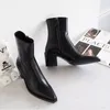 Boots High Heels Women Short Boots Elegant Pointed Toe Office Lady Shoes Woman Genuine Leather Side Zipper Autumn Winter 231102