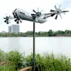 Trädgårdsdekorationer Flygplan Vindspinnare Tung B29 Superfortress Spinners Dekorativa 3D utomhusskulptur Multifunktionell