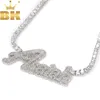 Pendant Necklaces THE BLING King NamePlate Weld Tennis Chain Curise Ice Out Handmade CZ Women Gift DIY 231101