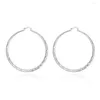 Kolczyki Hoop 925 Srebrne srebrne 70 mm Fine Round Big For Fashion Fashion Party Party Prezentacja Biżuteria