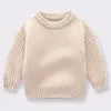 Pullover Autumn Toddler Girls Sticked Pullout 06y Baby Loose tröja Stickad vinter Baby Boys and Girls Clothing Round Neck Baby Coat 231102