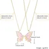 Naszyjniki wiszące urocze motyl dla kobiet para przyjaciół geometryczne kolorowe szwy BFF Jewelry Girlfriends