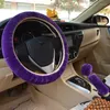 Steering Wheel Covers 3Pcs/Set Car Soft Wool Cover Handbrake Accessory Automotive Interior Case