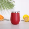 Water Bottles 12 Oz Stainless Steel Eggshell Coffee Mugs Tumbler Cup Drink With Lid Wine Double Wall Insulated Cups