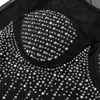 Designer Sexy Club Tute Donna Plus size 3XL Manica lunga Strass Diamanti Pagliaccetti Moda Mesh Tute trasparenti Party Night Clubwear Abbigliamento all'ingrosso 10340