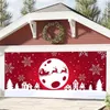 Christmas Decorations 7 X 16 Ft Merry Christmas Holiday Banner Garage Door Cover Murals Winter Snowman Santa Outdoor Large Door Cover Decoration 231102