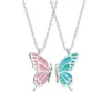 Naszyjniki wiszące urocze motyl dla kobiet para przyjaciół geometryczne kolorowe szwy BFF Jewelry Girlfriends