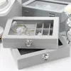 Pochettes à bijoux velours organisateur affichage voyage étui à bijoux boîtes Portable boîte PU stockage boucle d'oreille titulaire