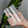 Weingläser 2-6pcs vertikale Muster Tasse kreatives japanisches Glas Saft trinken Kaffee handgefertigte klare Trinkgeschirr S Set Whisky