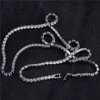Хип-хоп унисекс однорядное теннисное ожерелье с бриллиантами 4 мм серебряная водонепроницаемая теннисная цепочка из нержавеющей стали с цирконием