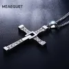 Meaeguet Edelstahl Kreuz Halsketten Anhänger Mode Film Schmuck The Fast and The Furious Toretto Männer CZ Halskette CX200721290n